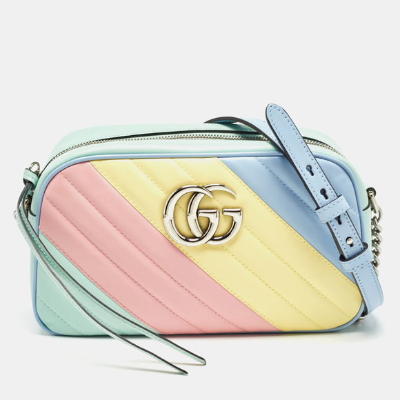 Gucci Handbags - GUCCI Multicolor Matelasse Leather Small GG Marmont Shoulder Bag